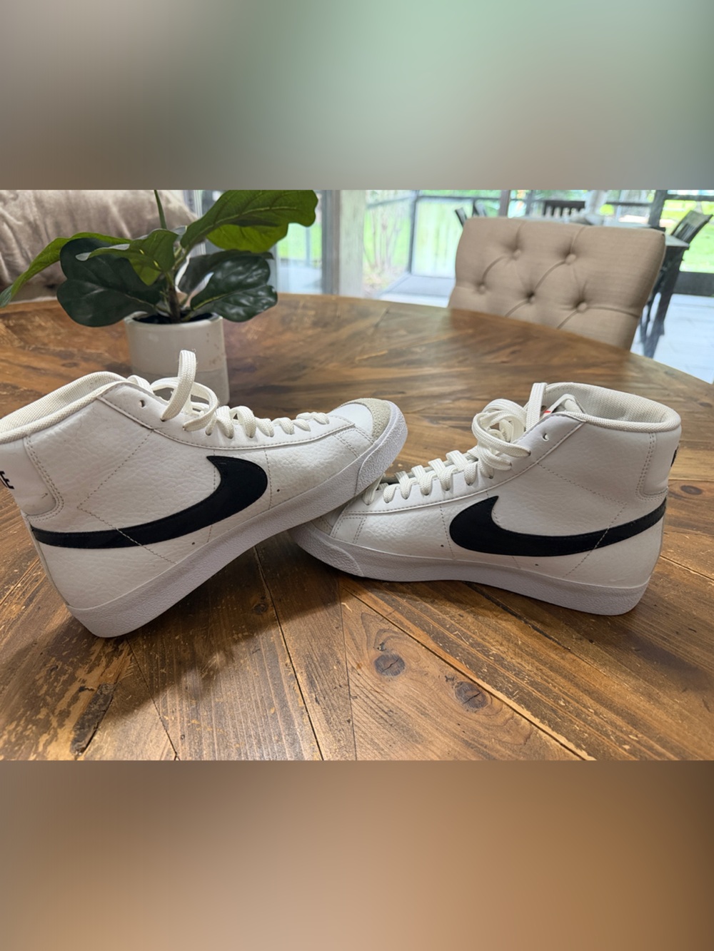 Nike White High-Top Sneakers/ Blazers